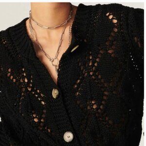 NEW Ba&sh Sennay Cardigan Black Size 1